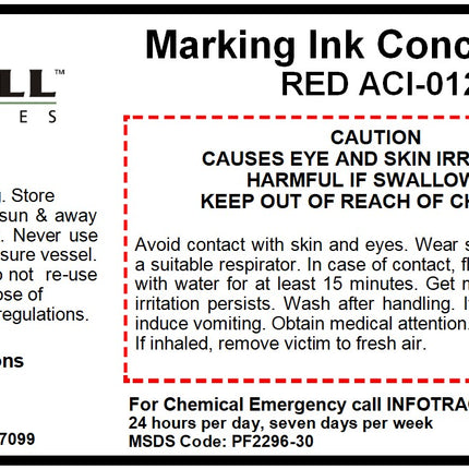 ACI-012 - Ink, Marking, Red, 4 x 1-Gallon