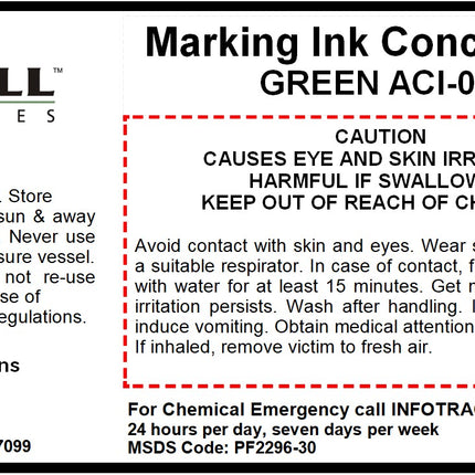 ACI-011 - Ink, Marking, Green, 4 x 1-Gallon