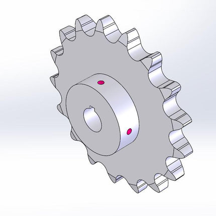 RAU-011 - Sprocket, Raute, 17-Tooth, 1" Bore x 1/4" Key