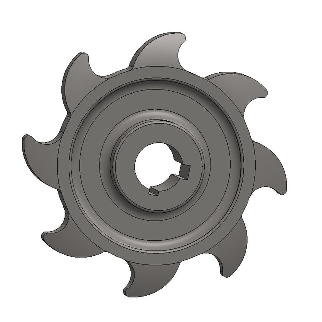 SP211-2K - Sprocket, 8-Tooth, 1-1/4" Bore, 2-1/4" LTB, w/ 1/4" & 3/8" Keyways