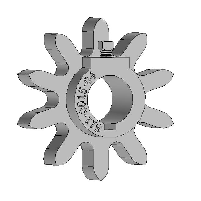 S324-S - Star Gear, 10-Tooth, 4" PD, 5" OD B-Hub, 1-1/2" Bore, 1-3/4" LTB, Cooling Section, Steel 4140