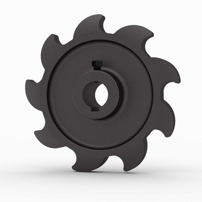 SP215 - Sprocket, 9-Tooth, Hook, 81X, 1-1/4" Bore, 3/8" Keyway (Gypsum)