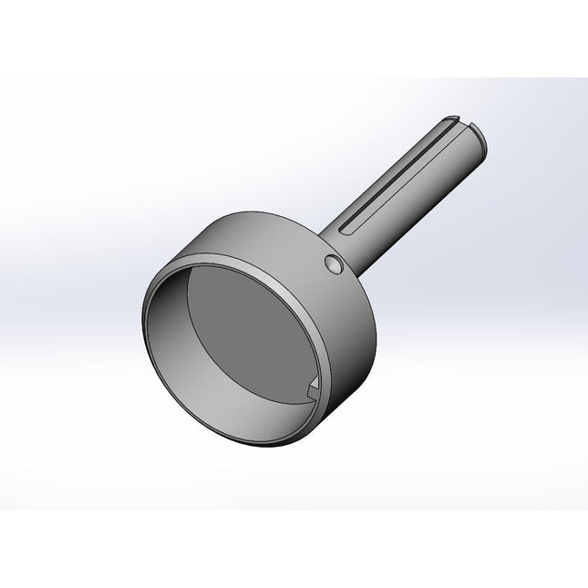 WM-G112 - Gudgeon, Drive, Bottom, Raute, 1" Dia x 6" Stem, w/ 1/4" x 4" Square Keyway & Snap Ring, Cast Steel